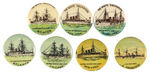 "THE WHITE SQUADRON" AND "UNITED STATES WAR SHIP" 1898 BUTTONS.