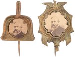 TRIO OF HARRISON BRASS SHELL BADGES INCLUDING JUGATE.