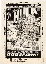 "THE INCREDIBLE HULK" VOL. 1 #145 COVER STAT SIGNED BY HERB TRIMPE.