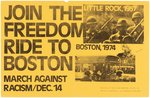 "JOIN THE FREEDOM RIDE TO BOSTON" 1974 CIVIL RIGHTS BUSSING POSTER.