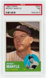 1963 TOPPS MICKEY MANTLE #200 PSA NM 7.