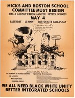 HICKS & KERRIGAN CIVIL RIGHTS BOSTON BUSING NEWSPRINT POSTER.