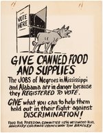 "FOOD FOR FREEDOM" GRAPHIC 1963 CIVIL RIGHTS POSTER.