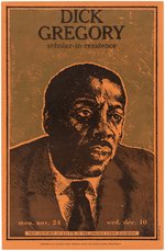 CIVIL RIGHTS LEADER "DICK GREGORY SCHOLAR IN RESIDENCE" RARE EVENT POSTER.