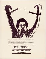 "FREE BOBBY" SEALE BLACK PANTHER POSTER WITH GRAPHIC OF BREAKING CHAINS.