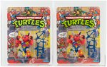 "TEENAGE MUTANT NINJA TURTLES - GROUNDCHUCK" SERIES 4 45 BACK AFA 80 NM PAIR (SILVER/GREEN BRAIN).