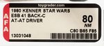 "STAR WARS: THE EMPIRE STRIKES BACK - AT-AT DRIVER" 41 BACK-C AFA 80 NM.