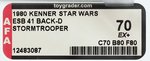 "STAR WARS: THE EMPIRE STRIKES BACK - STORMTROOPER" 41 BACK-D AFA 70 EX+.