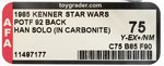 "STAR WARS: POWER OF THE FORCE - HAN SOLO (IN CARBONITE CHAMBER)" 92 BACK AFA 75 Y-EX+/NM.