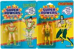 SUPER POWERS SAMURAI AND CYCLOTRON ACTION FIGURE PAIR ON CARDS.