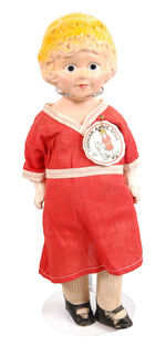 LITTLE ORPHAN ANNIE COMPOSITION/FABRIC DOLL WITH ORIGINAL TAG/BOX.