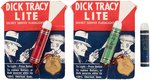 "DICK TRACY LITE" FLASHLIGHT TRIO - CARDED PAIR WITH BRASS SHIELDS.