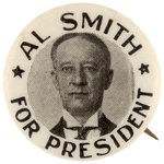 "AL SMITH FOR PRESIDENT" BUTTERFLY COLLAR PORTRAIT BUTTON UNLISTED IN HAKE.