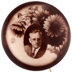 GORGEOUS LANDON SEPIA TONED SUNFLOWER MOTIF PORTRAIT BUTTON HAKE#40.