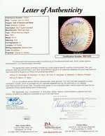 MULTI-SIGNED BASEBALL FEATURING SEVEN HOF MEMBERS.