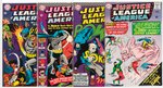 "JUSTICE LEAGUE OF AMERICA" LOT OF SIX COMIC ISSUES.