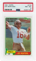 1981 TOPPS JOE MONTANA #216 ROOKIE PSA NM-MT 8.