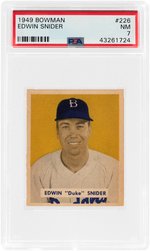 1949 BOWMAN EDWIN "DUKE" SNIDER #226 ROOKIE PSA NM 7.