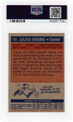 1972 TOPPS JULIUS ERVING #195 ROOKIE PSA NM-MT 8.