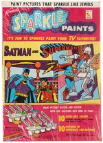BATMAN & SUPERMAN "SPARKLE PAINTS" FACTORY-SEALED BOXED KENNER PAINT SET.