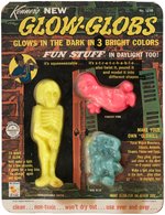 KENNER "GLOW-GLOBS" HAUNTED HOUSE BACKGROUND CARDED SET.