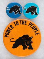 TRIO OF BLACK PANTHER PARTY BUTTONS.
