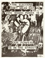 SDS "OUR POWER IS IN THE STREETS" GRAPHIC ANTI-VIETNAM WAR POSTER.