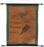 TEMPERANCE "A NATION'S EXAMPLE FOLLOW IT" GRAPHIC HAND PAINTED BANNER.