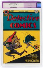 "DETECTIVE COMICS" #102 SEPTEMBER 1945 CGC RESTORED APPARENT 8.5 SLIGHT (A) VF+.