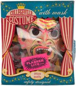 COLLEGEVILLE "FIRE DEMON" BOXED COSTUME WITH BATTERY-OPERATED MASK & PROMOTIONAL SHEET.