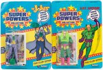 "SUPER POWERS COLLECTION - LEX LUTHOR & JOKER" CARDED FIGURES & "LEX-SOAR 7" FACTORY-SEALED VEHICLE.