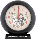 "HOPALONG CASSIDY ALARM CLOCK" HIGH GRADE BOXED EXAMPLE.