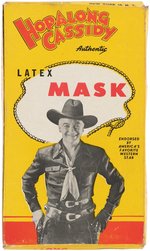 "HOPALONG CASSIDY AUTHENTIC LATEX MASK" WITH ORIGINAL BOX.