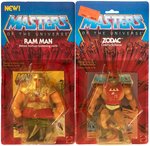 "MASTERS OF THE UNIVERSE" - ZODAC & RAM MAN ACTION FIGURE CARDED PAIR.