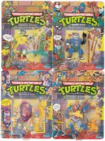 "TEENAGE MUTANT NINJA TURTLES" CARDED ACTION FIGURE LOT OF SIX.