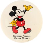 "MICKEY MOUSE" HIGH GRADE 1930s STORE CLERK'S PROMOTIONAL BUTTON.