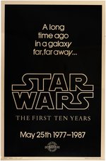 "STAR WARS- THE FIRST TEN YEARS - MAY 25th 1977-1987" GOLD FOIL ONE-SHEET MOVIE POSTER.