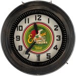 "ECLIPSE LAWN MOWERS" RARE ANIMATED & LIGHTED SPINNER ADVERTISING CLOCK.