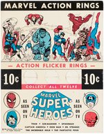 "MARVEL ACTION RINGS" VENDING CARD.