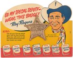 ROY ROGERS POST'S CEREALS PAIR - SEALED "POST'S GRAPE=NUTS FLAKES" BOX & FACTORY VISIT BADGE.