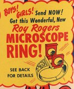 ROY ROGERS PREMIUM MICROSCOPE RING & QUAKER MOTHER'S OATS CANISTER PAIR.