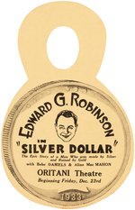 "SILVER DOLLAR" MOVIE THEATER PROMOTIONAL HANGER.