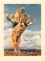ROY ROGERS & TRIGGER QUAKER CONTEST PRIZE POSTER WITH MAILING TUBE.