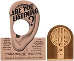 "ARE YOU LISTENING?" & "20 MILLION SWEETHEARTS" MOVIE THEATER PROMOTIONAL HANGER & FOLDER.