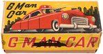 "G MAN CAR" BOXED FRICTION TOY.