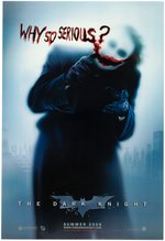 "THE DARK KNIGHT - WHY SO SERIOUS" JOKER ADVANCE ONE SHEET MOVIE POSTER .