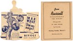 MAE WEST & JANE RUSSELL MOVIE THEATER PROMOTIONAL PAIR.