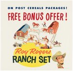 "ROY ROGERS RANCH SET" POST CEREAL STORE SIGN & PREMIUM.