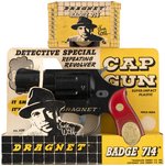 "DRAGNET" BOXED GUN PAIR & BADGE.