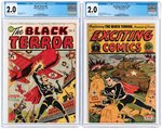 "BLACK TERROR" #8 & "EXCITING COMICS" #37 CGC 2.0 GOOD PAIR.